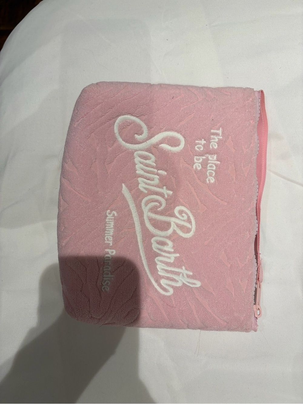 MC2 Saint Barth Pink Embroidered Zip Pouch